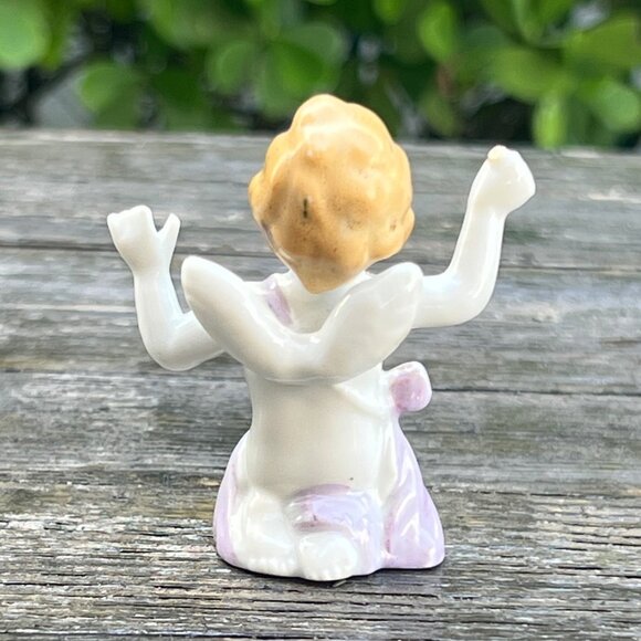 Vintage Cherubs Angel Band Porcelain Figurines Japan Violin & Conductor - Picture 12 of 14
